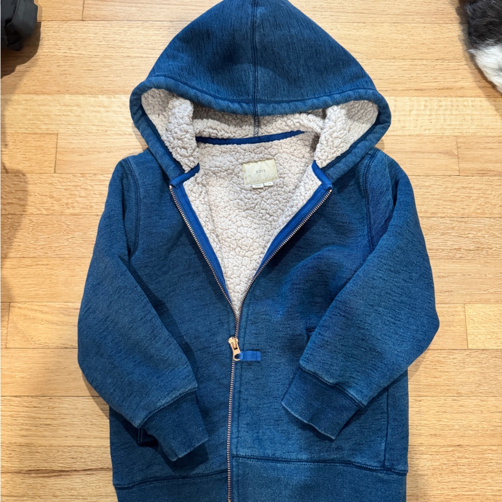 Boden Navy Kids Fleece-Lined Jacket